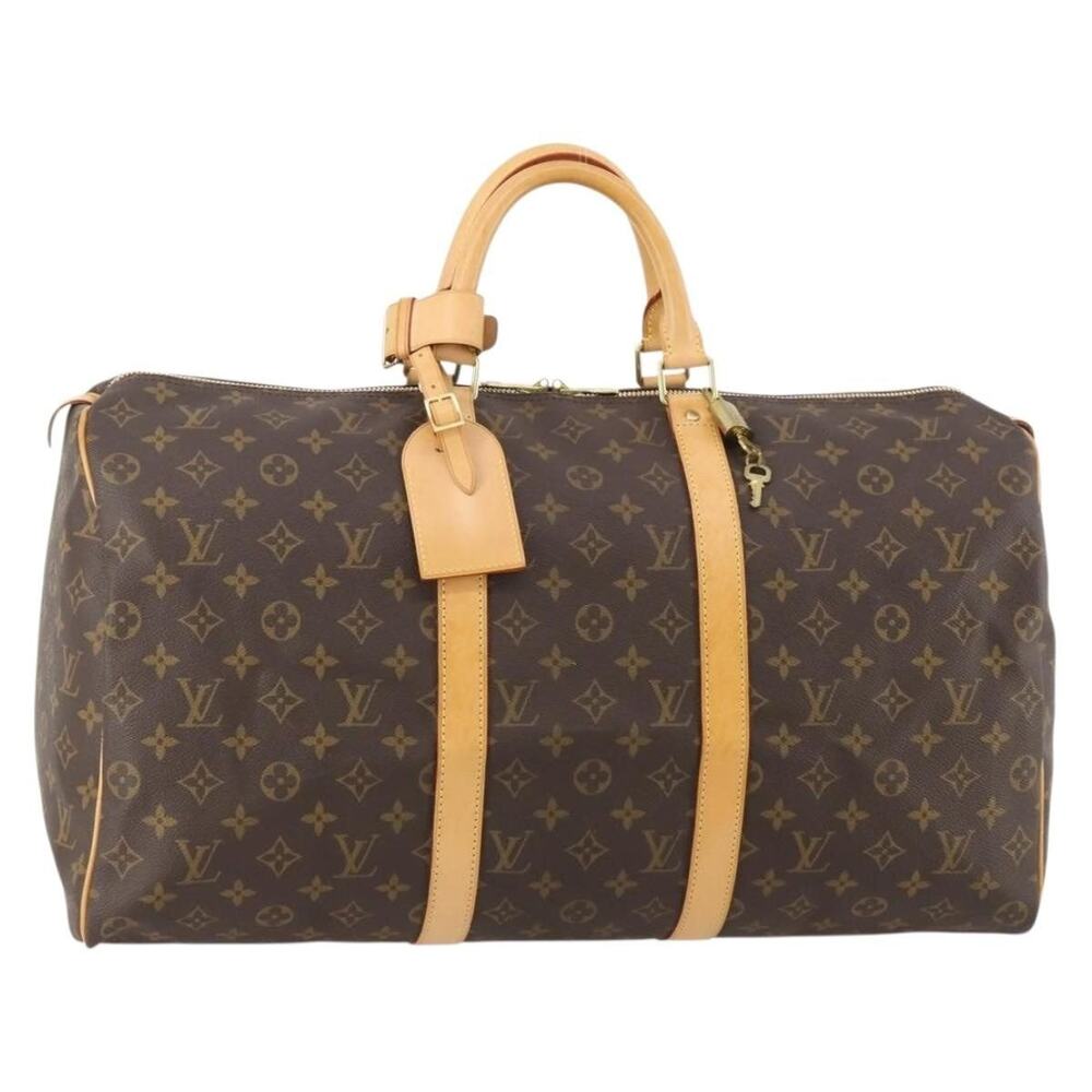 Louis Vuitton Monogram Keepall 50 Boston Bag Brown